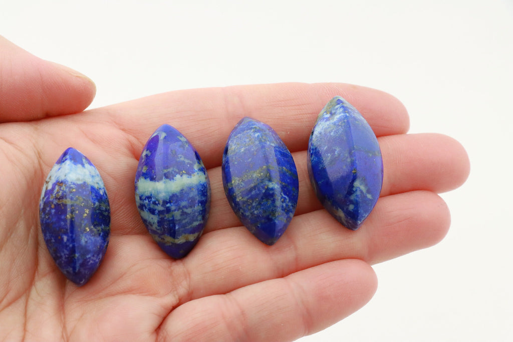 Lapis Lazuli Anhänger gebohrt – Navette aus Afghanistan – Bild 2