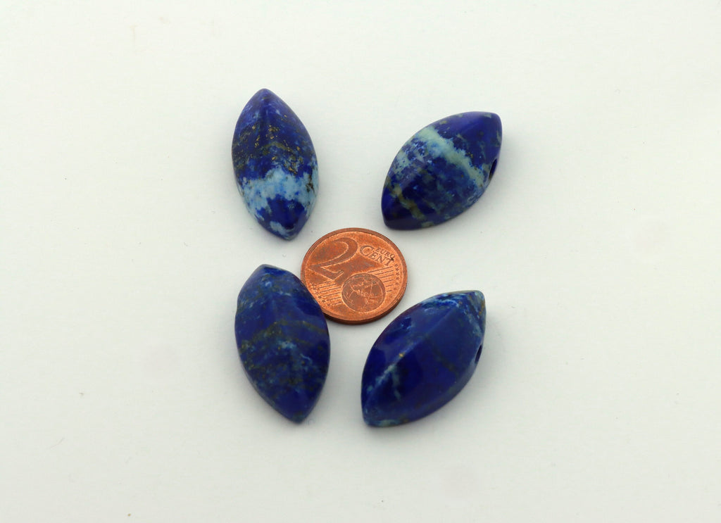 Lapis Lazuli Anhänger gebohrt – Navette aus Afghanistan – Bild 3
