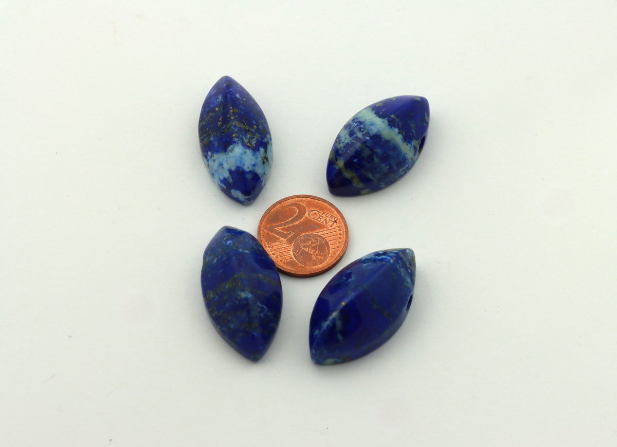 Lapis Lazuli Anhänger gebohrt – Navette aus Afghanistan – Bild 3