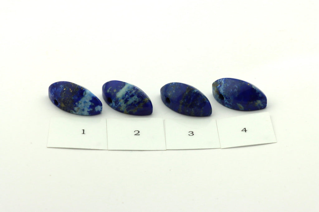 Lapis Lazuli Anhänger gebohrt – Navette aus Afghanistan – Bild 4