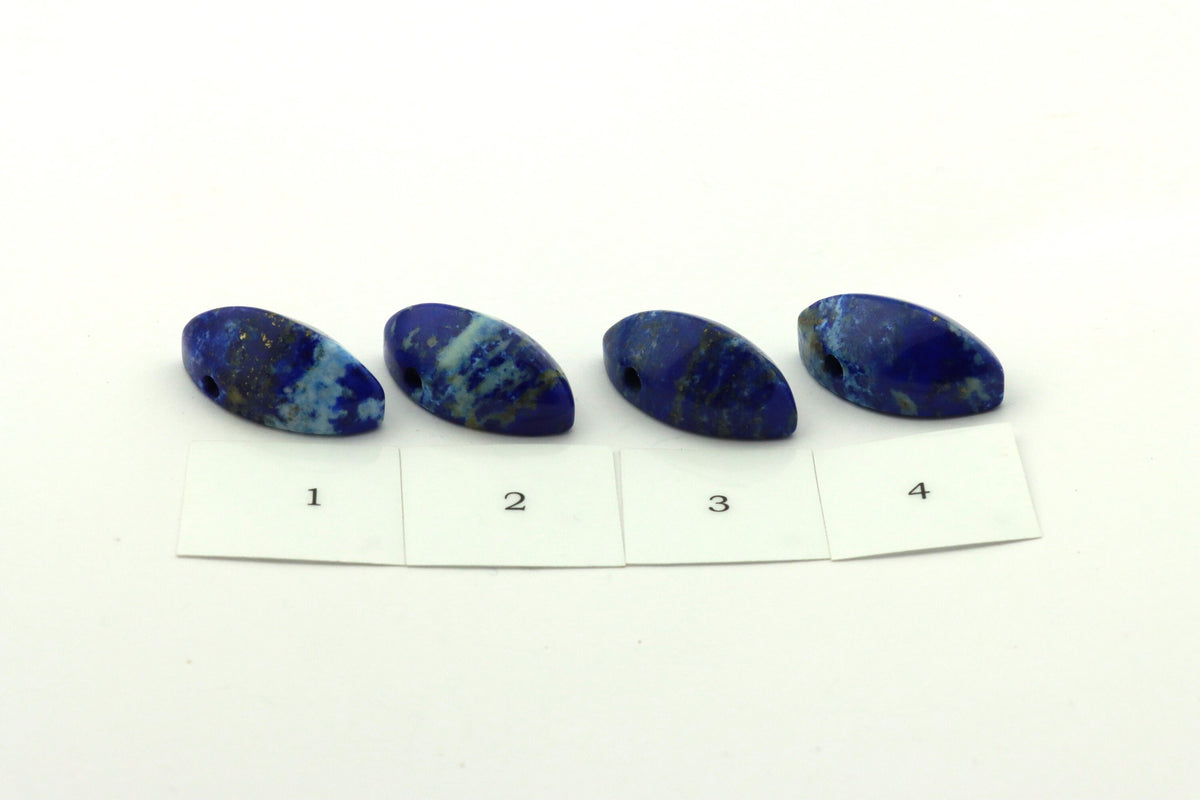 Lapis Lazuli Anhänger gebohrt – Navette aus Afghanistan – Bild 4