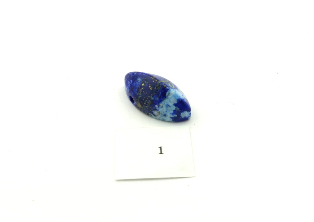 Lapis Lazuli Anhänger gebohrt – Navette aus Afghanistan – Bild 5