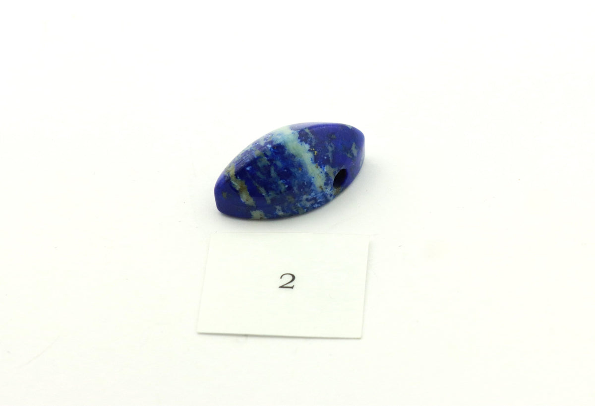 Lapis Lazuli Anhänger gebohrt – Navette aus Afghanistan – Bild 6