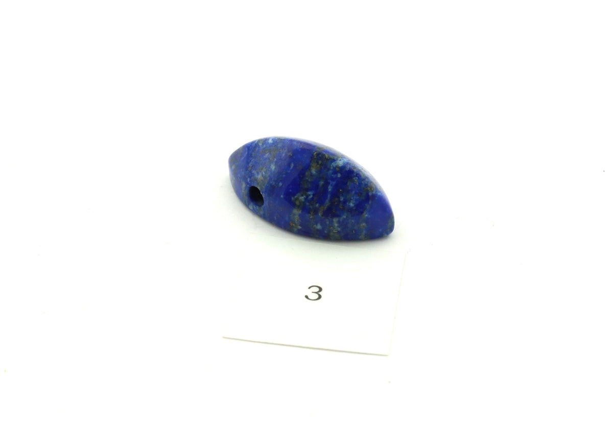 Lapis Lazuli Anhänger gebohrt – Navette aus Afghanistan – Bild 7