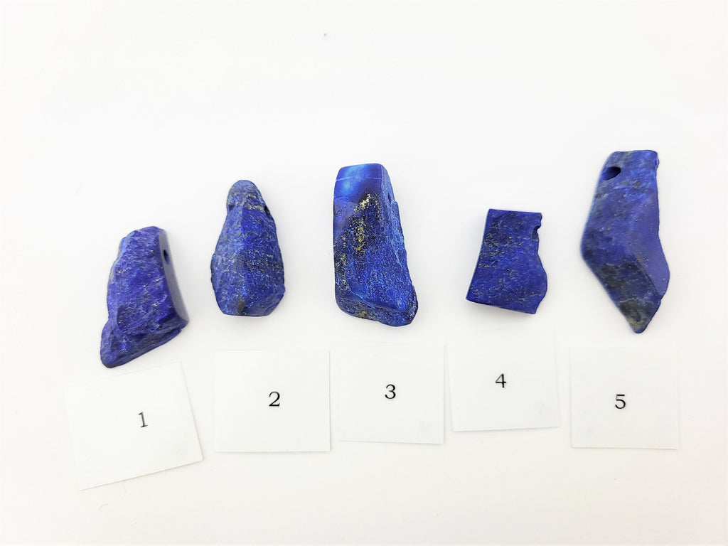 Lapis Lazuli Anhänger gebohrt – roh und poliert – Stein Nr. 2 oder 4 aus Afghanistan – Bild 2