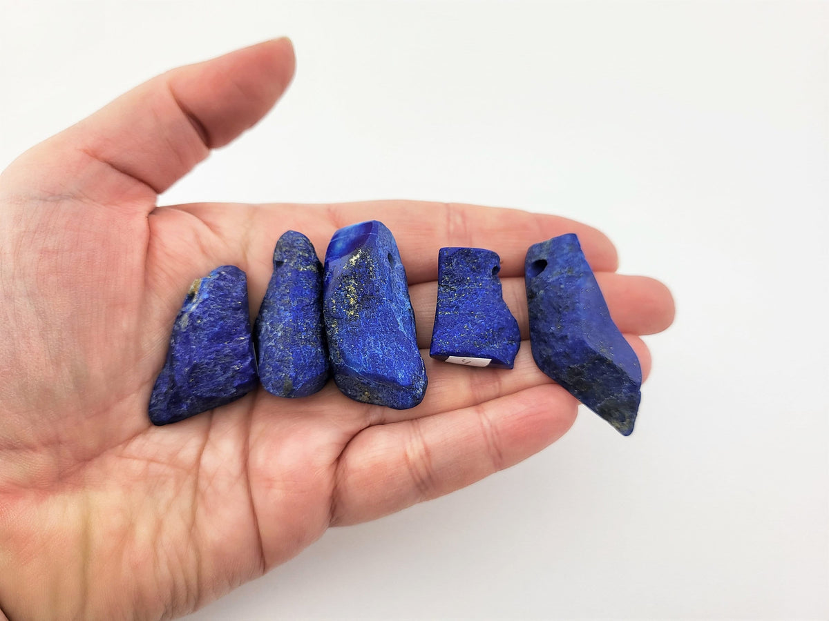 Lapis Lazuli Anhänger gebohrt – roh und poliert – Stein Nr. 2 oder 4 aus Afghanistan – Bild 8