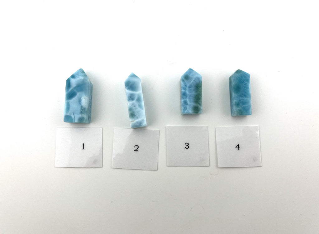 Larimar Mini-Obelisk Unikate – polierter Pektolith – Ansicht 3