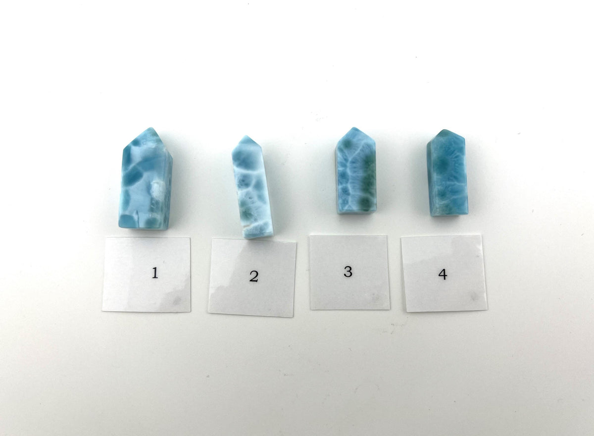 Larimar Mini-Obelisk Unikate – polierter Pektolith – Ansicht 3