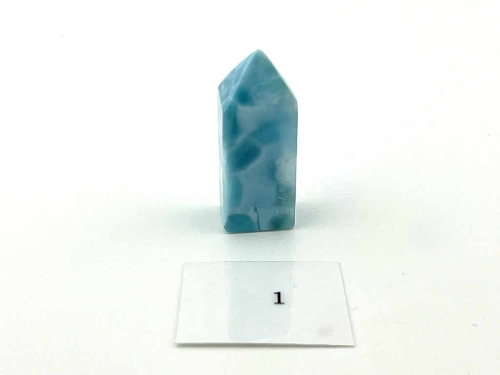 Larimar Mini-Obelisk Unikate – polierter Pektolith – Ansicht 4