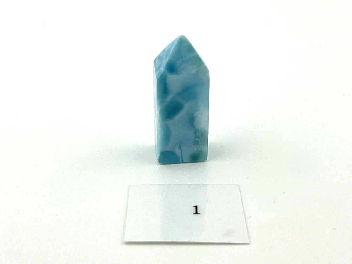 Larimar Mini-Obelisk Unikate – polierter Pektolith – Ansicht 4