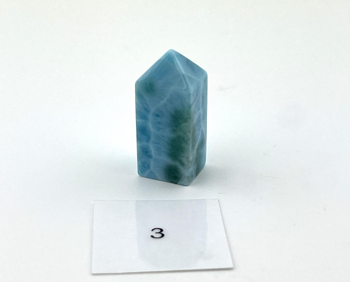 Larimar Mini-Obelisk Unikate – polierter Pektolith – Ansicht 6