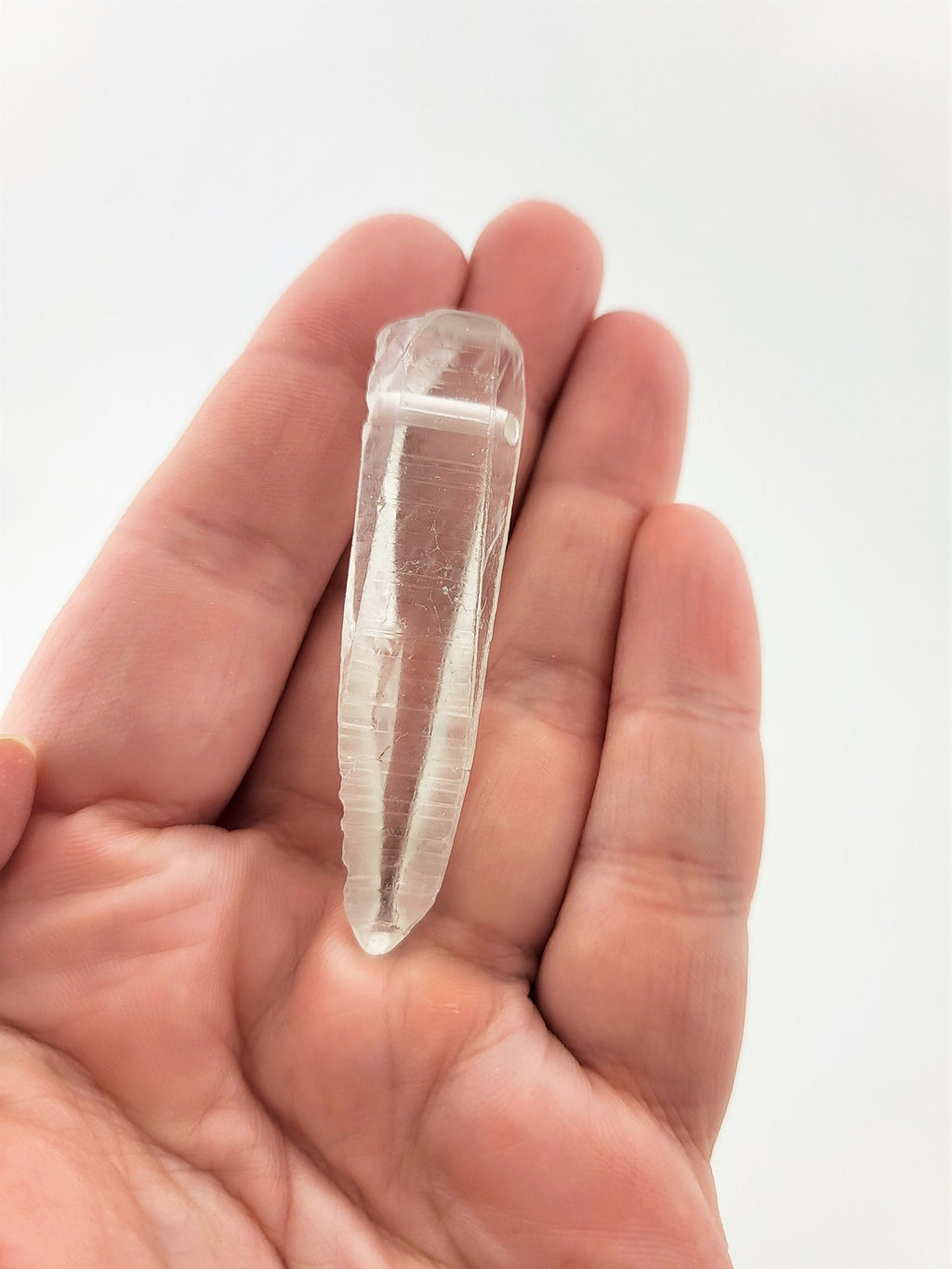 Lemurian Seed Anhänger – gebohrte Bergkristall-Naturspitze aus Brasilien – Bild 3