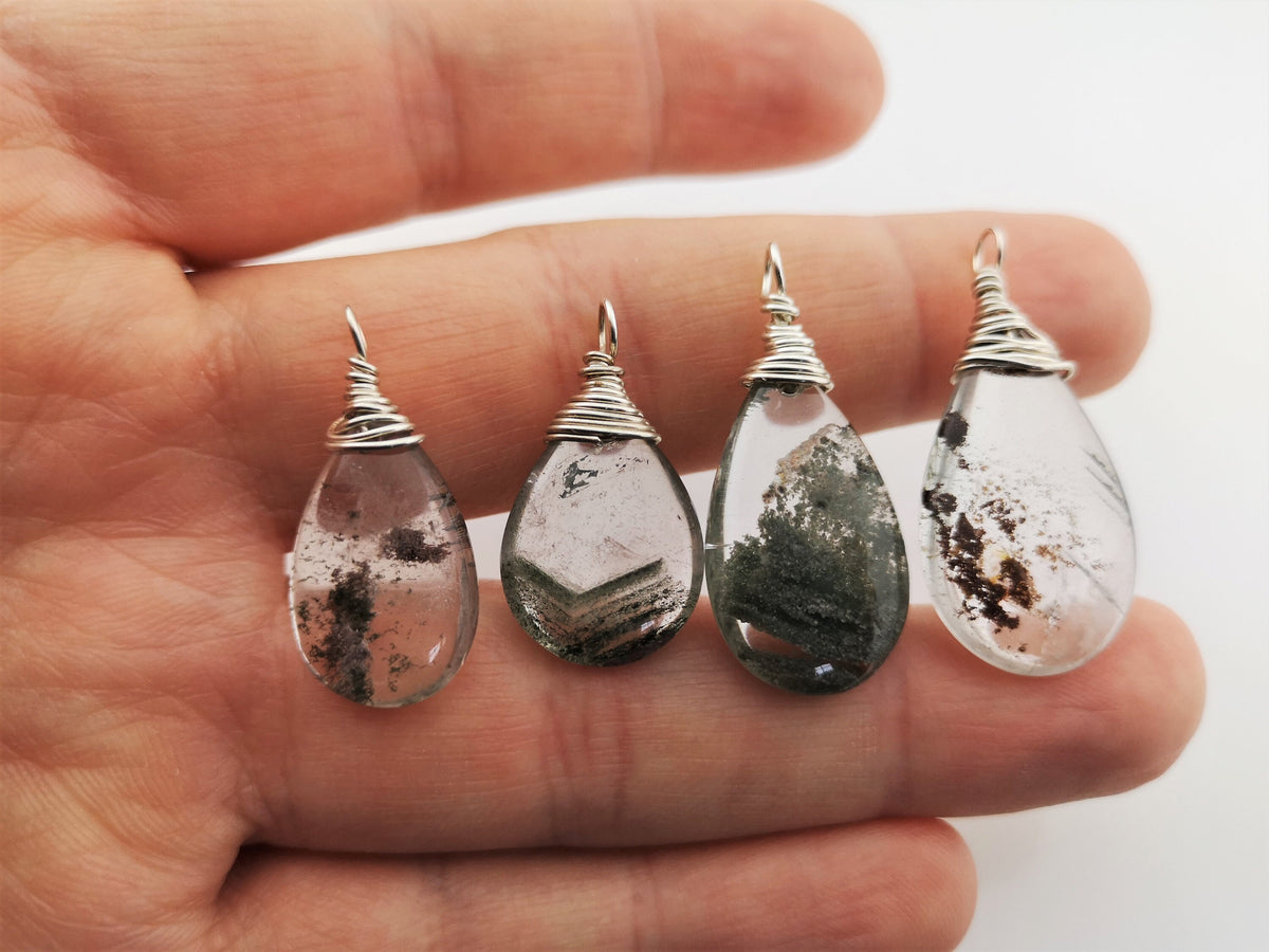 Lodolite Einschlussquarz Anhänger 925 Silber,wire wrapped,Bergkristall Anhänger,Inklusenquarz Anhänger,Lodolith Anhänger,Phantom Quarz Kette – Bild 8