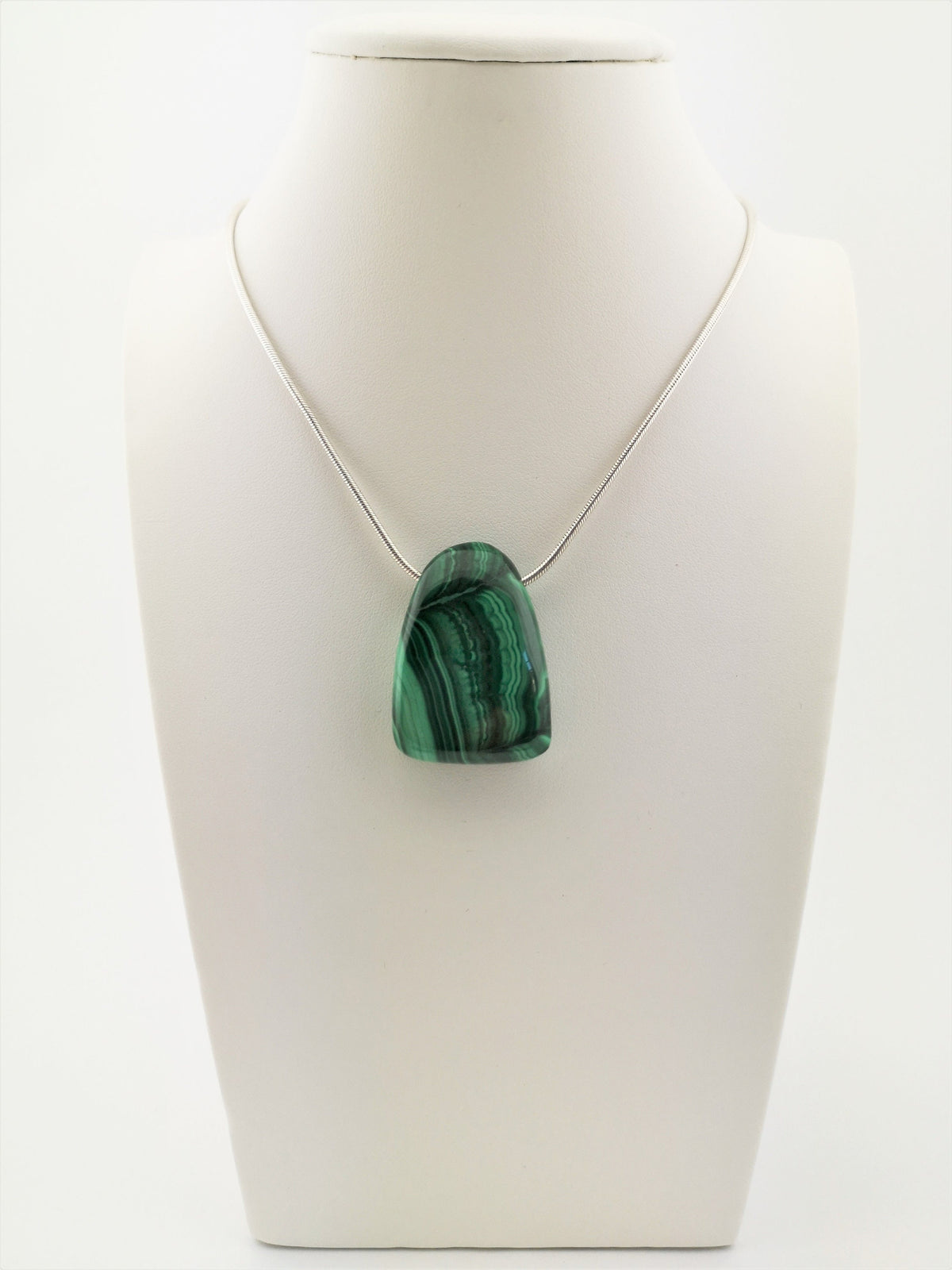 Malachit Anhänger gebohrt – grüner Naturstein mit Bänderung, AAA Qualität, ca. 35 × 25 mm – Bild 9