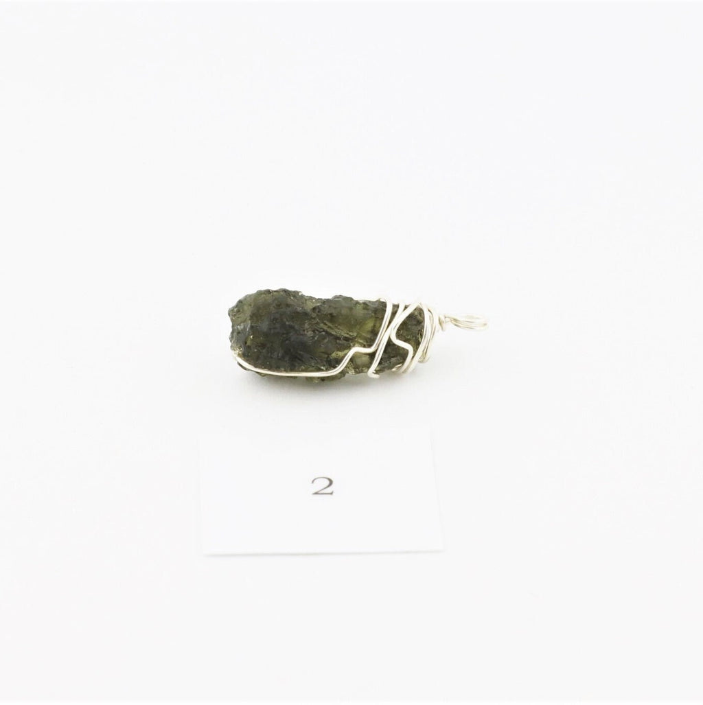 Moldavit Anhänger aus Böhmen – 925 Silber Wire Wrapping – 18 ct – Bild 5