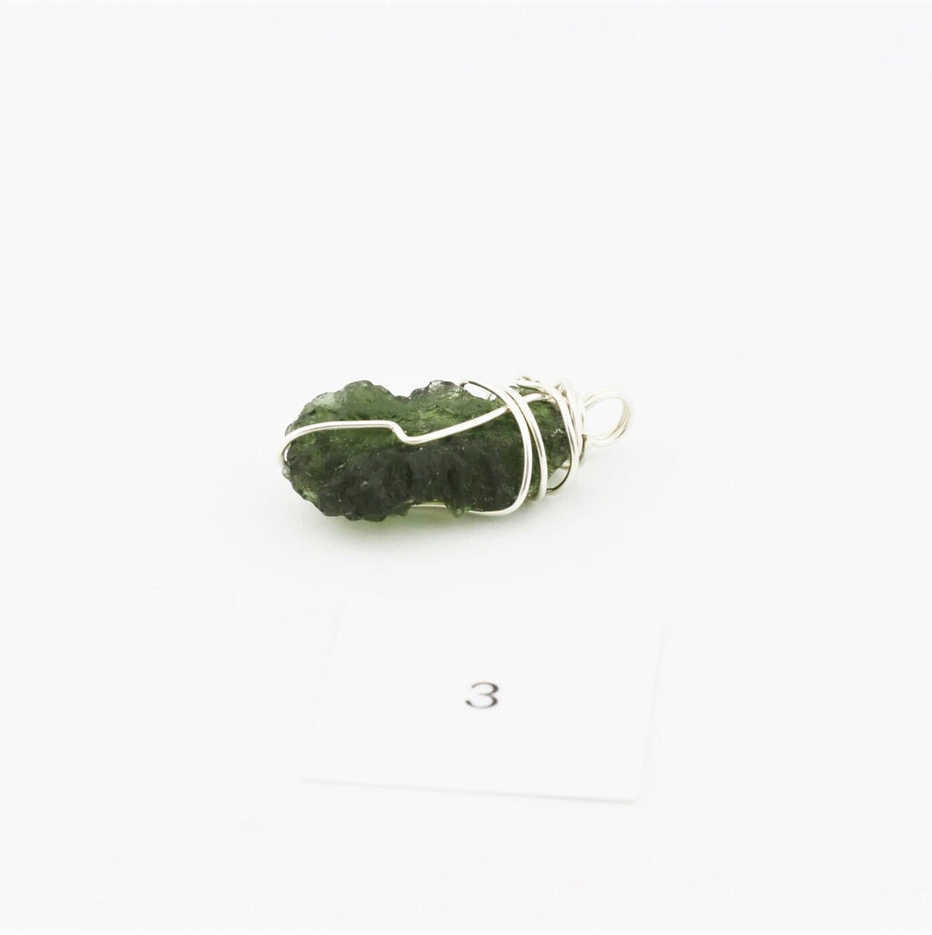Moldavit Anhänger aus Böhmen – 925 Silber Wire Wrapping – 18 ct – Bild 7
