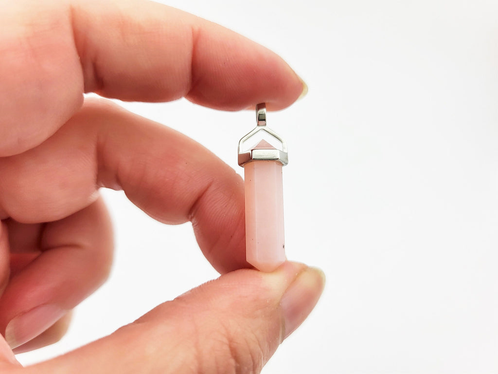 Pink Opal Anhänger 925 Silber – rosa Andenopal Doppelender aus Peru – Bild 3