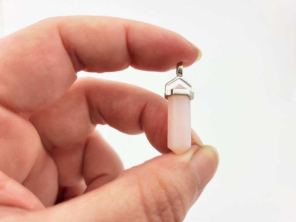 Pink Opal Anhänger 925 Silber – rosa Andenopal Doppelender aus Peru – Bild 5