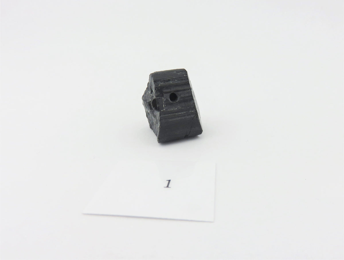 Schwarzer Turmalin Anhänger gebohrt – Schörl aus Madagaskar – ca. 20 × 17 mm – Bild 3