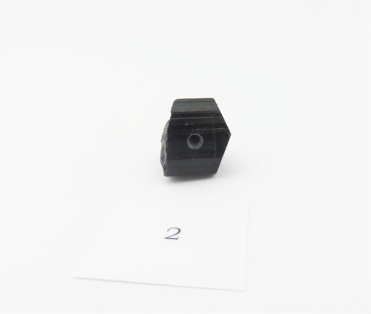 Schwarzer Turmalin Anhänger gebohrt – Schörl aus Madagaskar – ca. 20 × 17 mm – Bild 5