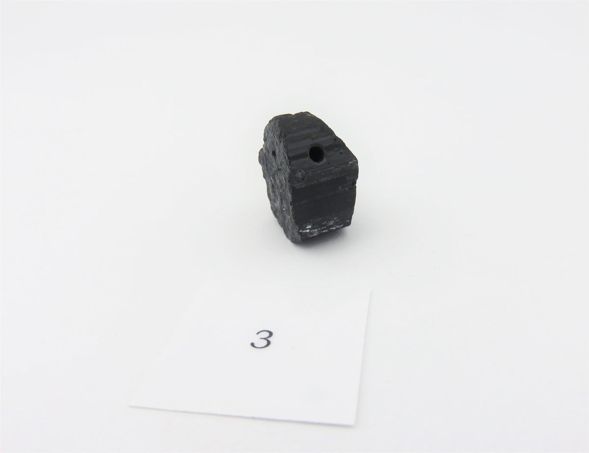 Schwarzer Turmalin Anhänger gebohrt – Schörl aus Madagaskar – ca. 20 × 17 mm – Bild 7