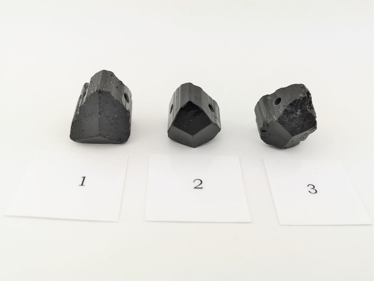Schwarzer Turmalin Anhänger gebohrt – Schörl aus Madagaskar – ca. 20 × 17 mm – Bild 9