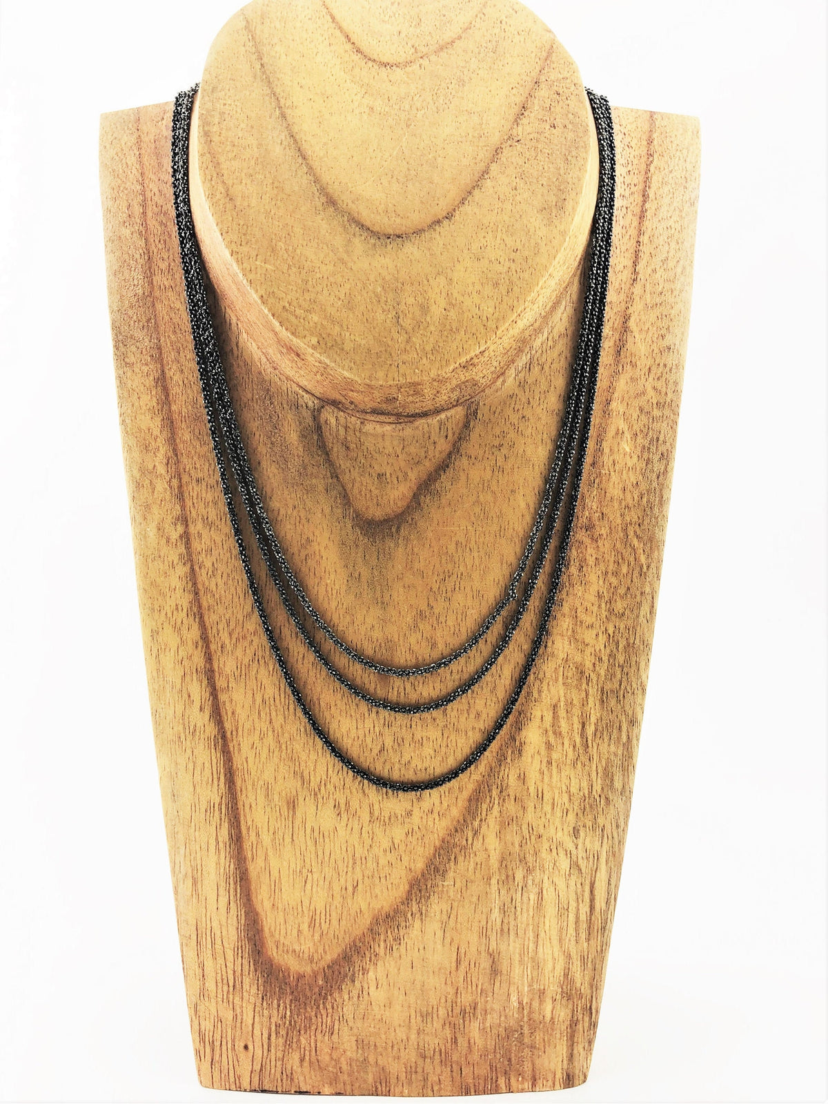 Geschwärzte diamantierte 925-Silberkette – Ansicht 1