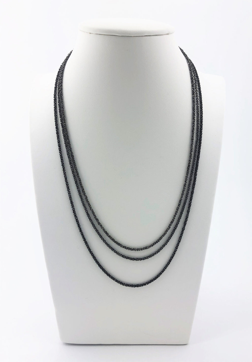 Geschwärzte diamantierte 925-Silberkette – Ansicht 3