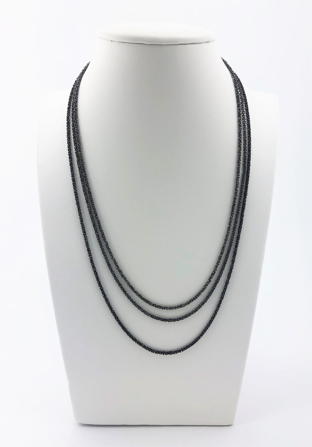 Geschwärzte diamantierte 925-Silberkette – Ansicht 3
