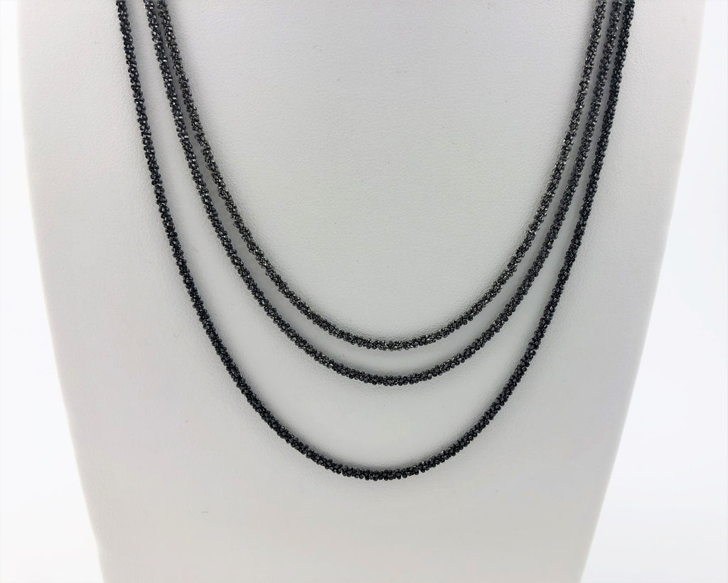 Geschwärzte diamantierte 925-Silberkette – Ansicht 4