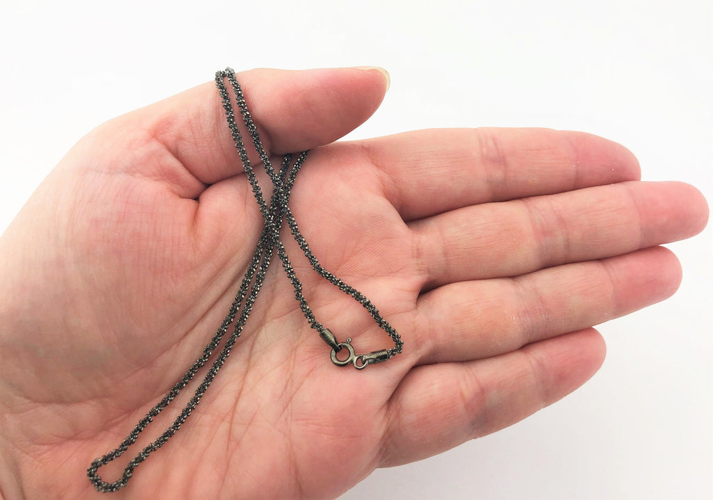 Geschwärzte diamantierte 925-Silberkette – Ansicht 5