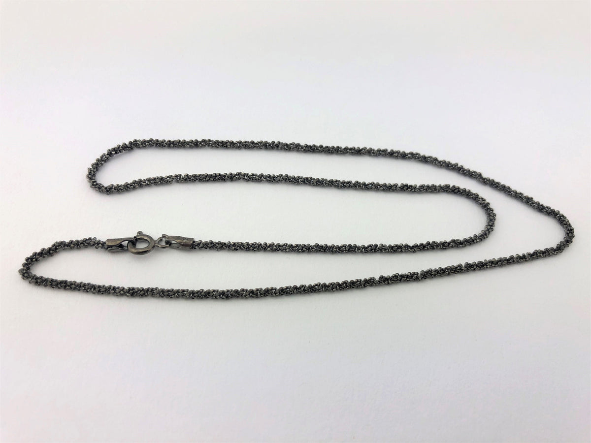 Geschwärzte diamantierte 925-Silberkette – Ansicht 6