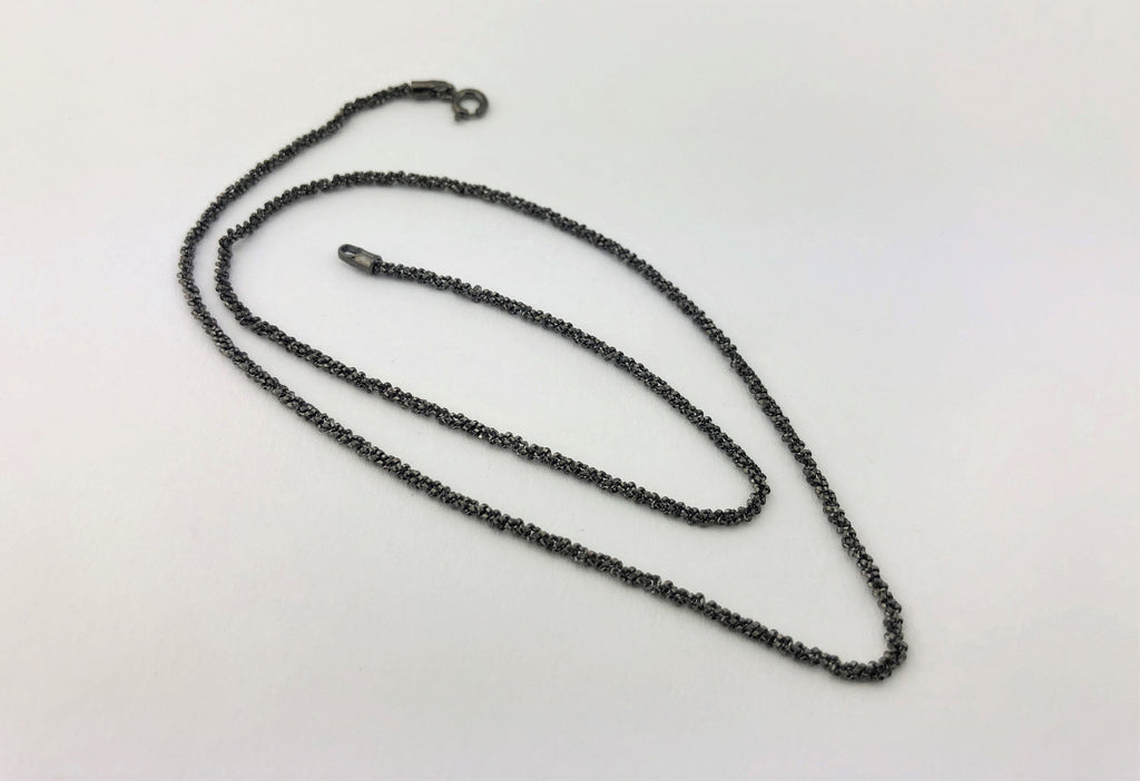 Geschwärzte diamantierte 925-Silberkette – Ansicht 7