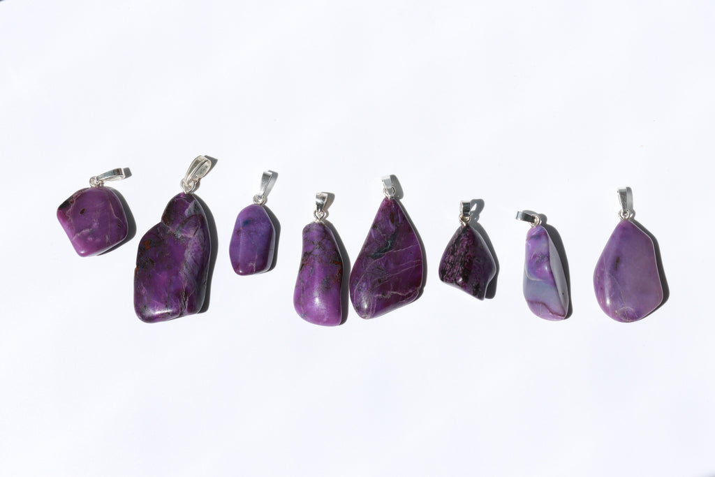 Sugilith Anhänger mit 925 Silberöse – violette Edelsteine | SUG101 – Bild 2